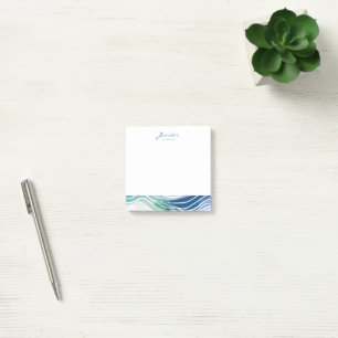 Bohemisches Meeresblau und Aquamarine Waves Post-it Klebezettel