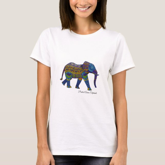 Bohemisches Mosaik-Elefant-Shirt T-Shirt (Vorderseite)