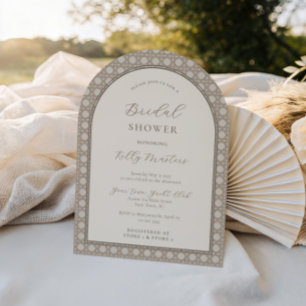 Bohemisches neutrales Woven Bamboo-Brautparty Einladung