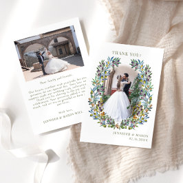 Bohemisches Olivenbaumzweig-Foto Dankeskarte