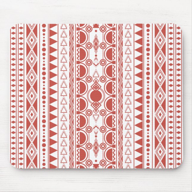 Bohemisches Ornament 30122020 Hellrot Mousepad (Vorne)