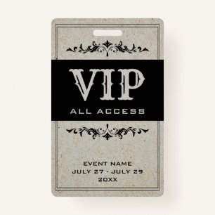 Bohemisches Party VIP All Access Pass Event-ID-Abz Ausweis