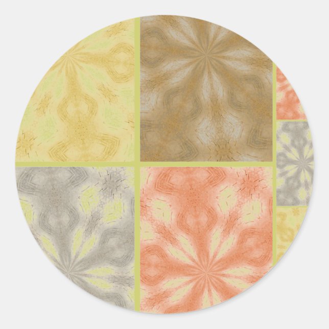 Bohemisches Patchwork Runder Aufkleber (Vorderseite)