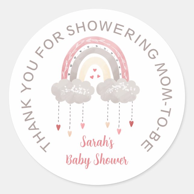 Bohemisches Rainbow Baby Duftlabel Runder Aufkleber (Vorderseite)