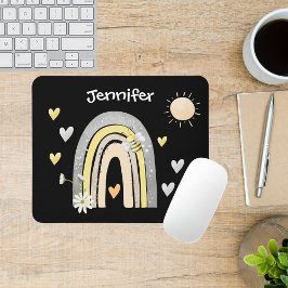 Bohemisches Rainbow & Bumblebemonogramm Mousepad