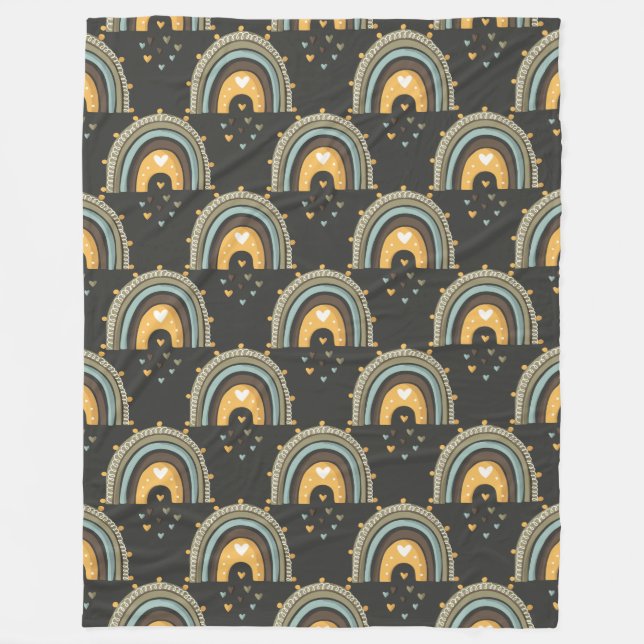 Bohemisches Regenbogenmuster Fleecedecke (Vorderseite)