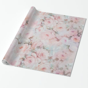 Bohemisches rosa aquamarines Vintages Blumenmuster Geschenkpapier