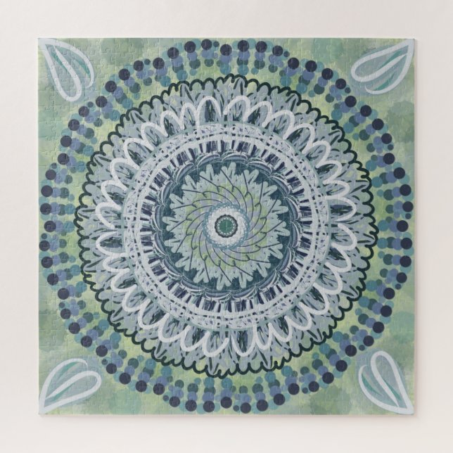 Bohemisches Shabby Chic Mandala Dot Art Design Puzzle (Vertikal)