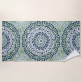 Bohemisches Shabby Chic Mandala Dot Art Design Strandtuch