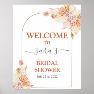 Bohemisches Terracotta-Brautparty Begrüßungszeiche Poster