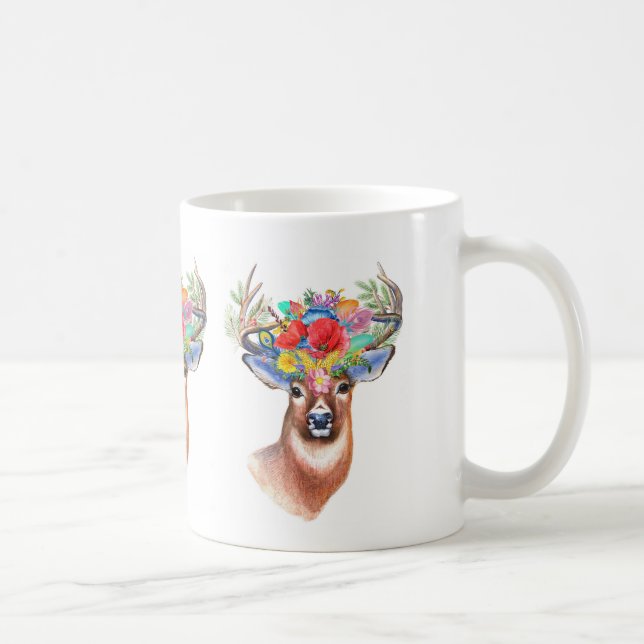 Bohemisches Thema Majestic Stag Kaffee Tasse (Rechts)