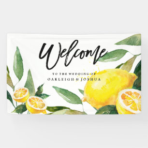 Bohemisches Watercolor Lemon Wedding Banner