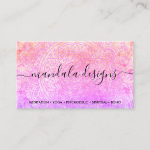 Bohemistischer spiritueller rosa Mandala Boho Visitenkarte