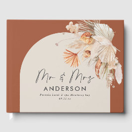 Bohenian boho Rost Terracotta Hochzeit mr und mrs  Gästebuch