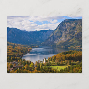 Bohinj-See in Slowenien im Herbst Postkarte