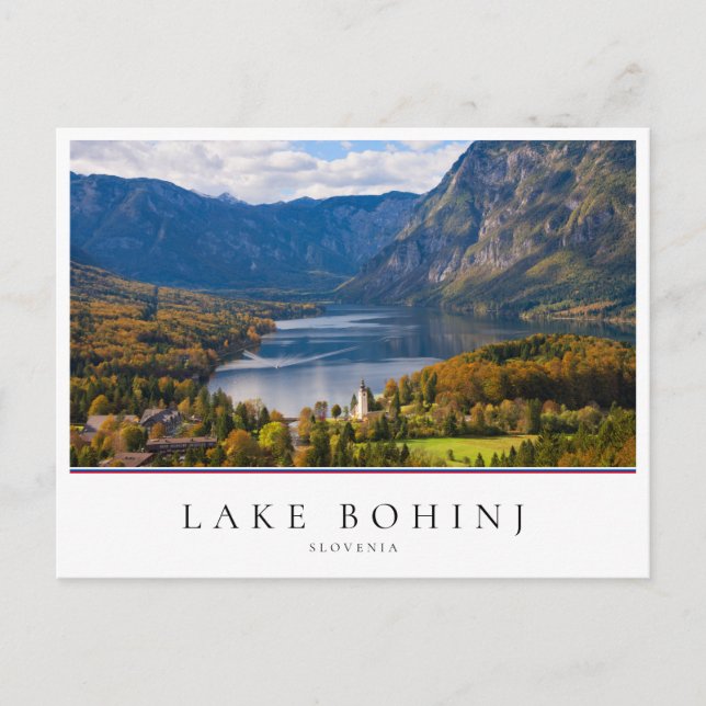 Bohinj-See in Slowenien im Herbst Postkarte (Vorderseite)