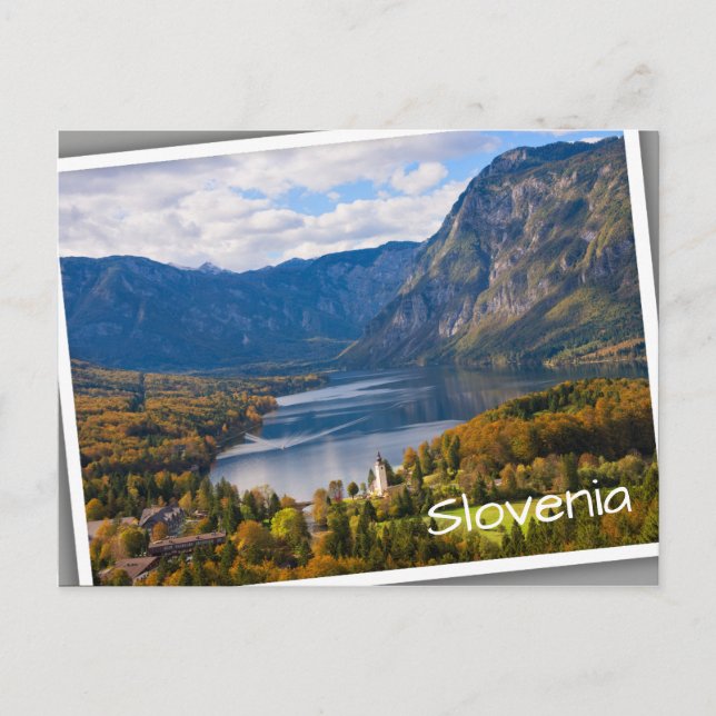 Bohinj-See in Slowenien im Herbst Postkarte (Vorderseite)