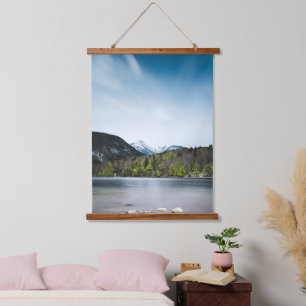 Bohinj-See mit Alpen in Slowenien Wandteppich Mit Holzrahmen