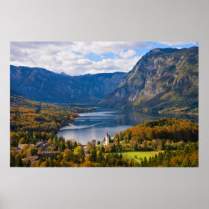 Bohinjsee in Slowenien im Herbst Poster