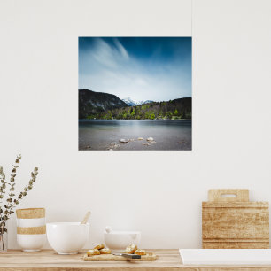 Bohinjsee mit Alpen in Slowenien Poster