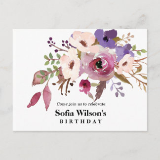 Böhmen, Pfirsiche, Geburtstag Postkarte Einladung