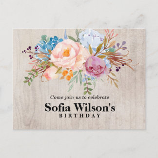 Böhmen, Pfirsiche, Geburtstag Postkarte Einladung