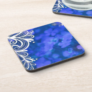 Böhmisch-bläulich-bläulich-weiße Spitze Getränkeuntersetzer