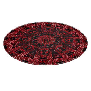 Böhmisch-marokkanischer Maroon-Borgade-Mandala Schneidebrett