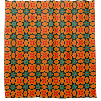 Böhmisch-marokkanisches geometrisches Blumenmuster Duschvorhang