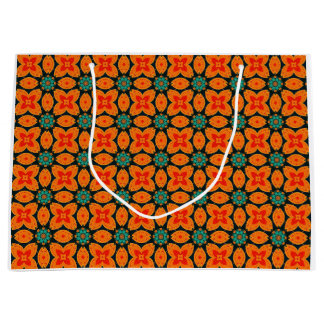 Böhmisch-Marokkanisches Geometrisches Blumenmuster Große Geschenktüte