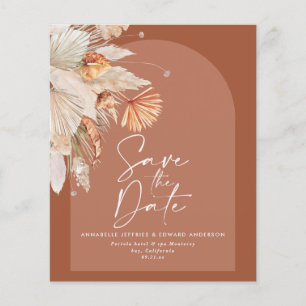 Böhmisch-Terrakotta Pampas Gras Hochzeit Flyer