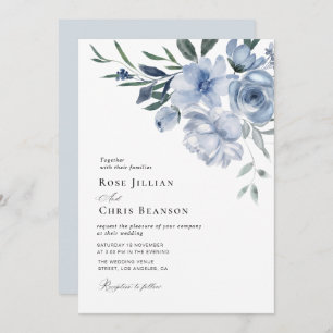 böhmische Hochzeitsfeier mit blühenden Blumen Einladung