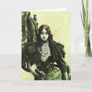 Böhmische Lady Vampir Grußkarte Karte