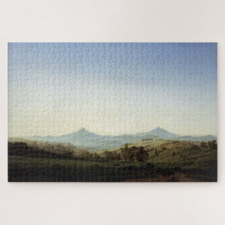 Böhmische Landschaft mit dem Milleschauer Berg Puzzle