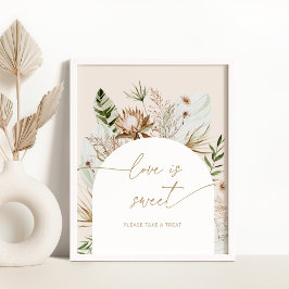 Böhmische Pampas-Gras-Liebe am Strand ist Poster