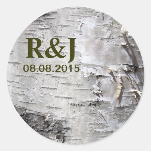 böhmische Rustikale Baumrinde Runder Aufkleber