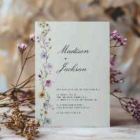 Böhmische Wildblumen Elegante Kalligrafie Hochzeit