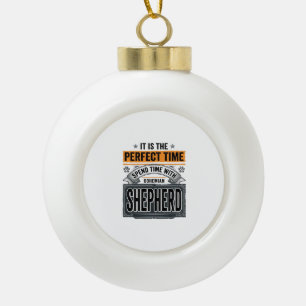 Böhmischer Schäferhund Vintage-Hundefreund-Typogra Keramik Kugel-Ornament