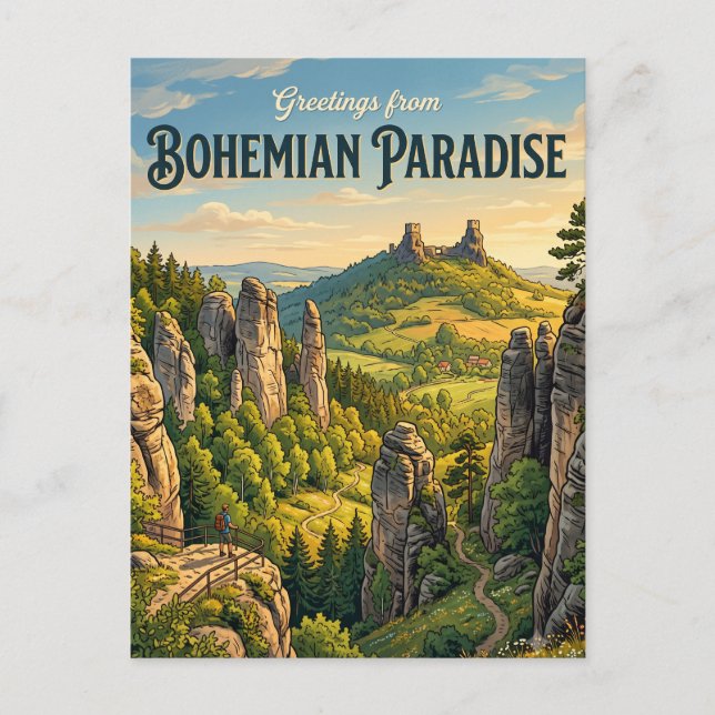 Böhmisches Paradies Tschechische Republik Postkarte (Vorderseite)