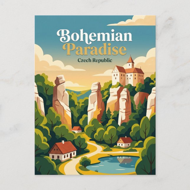 Böhmisches Paradies Tschechische Republik Postkarte (Vorderseite)