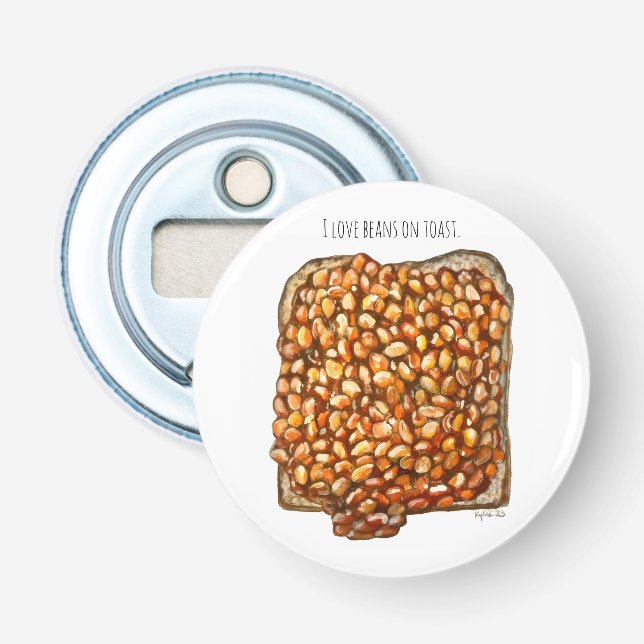Bohnen auf Toast Flaschenöffner (Vorderseite)