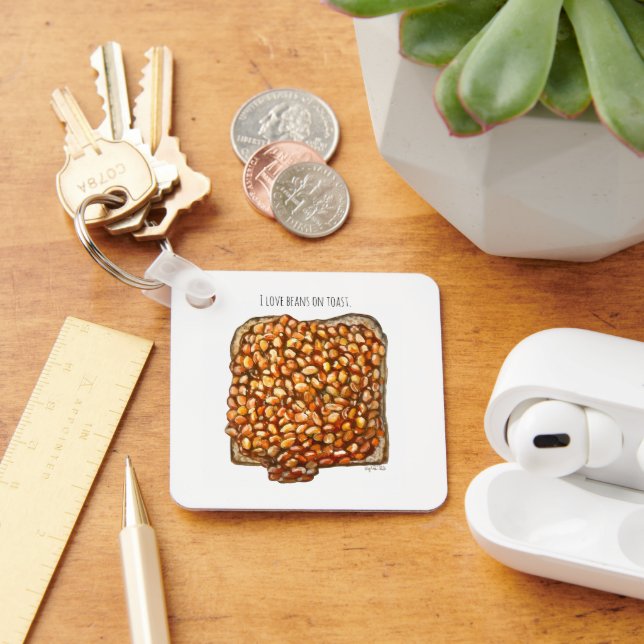 Bohnen auf Toast Schlüsselanhänger (Schreibtisch)