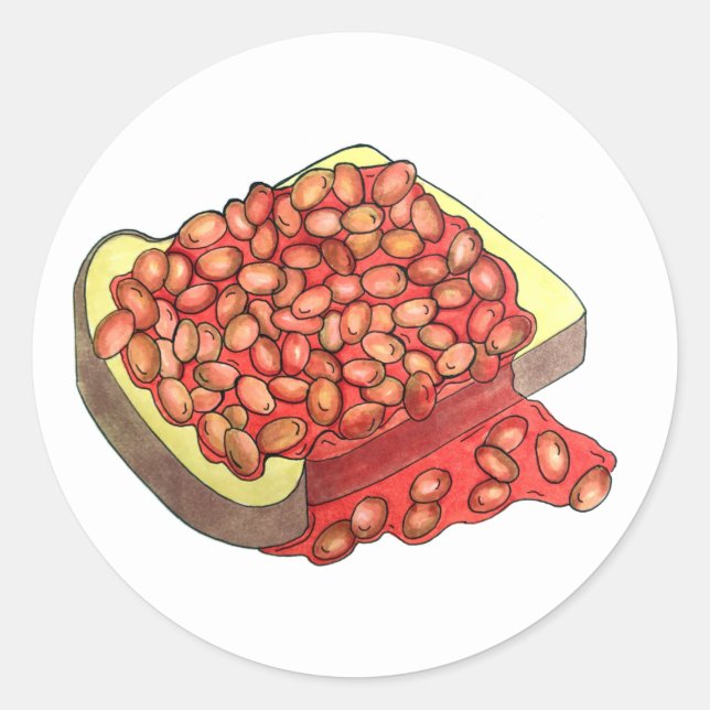 Bohnen auf Toast UK British Cuisine Food Runder Aufkleber (Vorderseite)