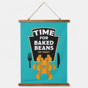 Bohnen auf Toast Wandteppich Mit Holzrahmen