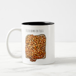 Bohnen auf Toast Zweifarbige Tasse