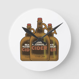 Bohnen-Cider Runde Wanduhr