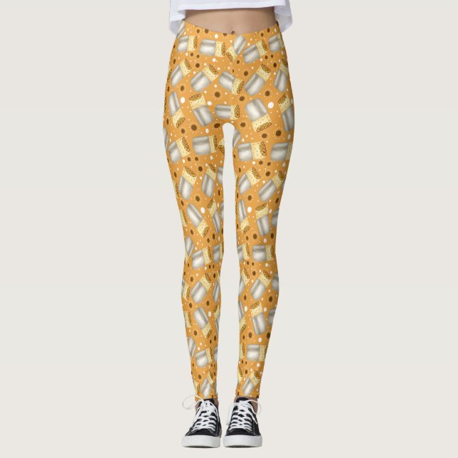 Bohnen, Fleisch, Gemüse und Käse Burrito Leggings (Vorderseite)