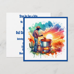 Bohnen oder keine Bohnen Chili Kochen Cowboy 1 Cus Einladung