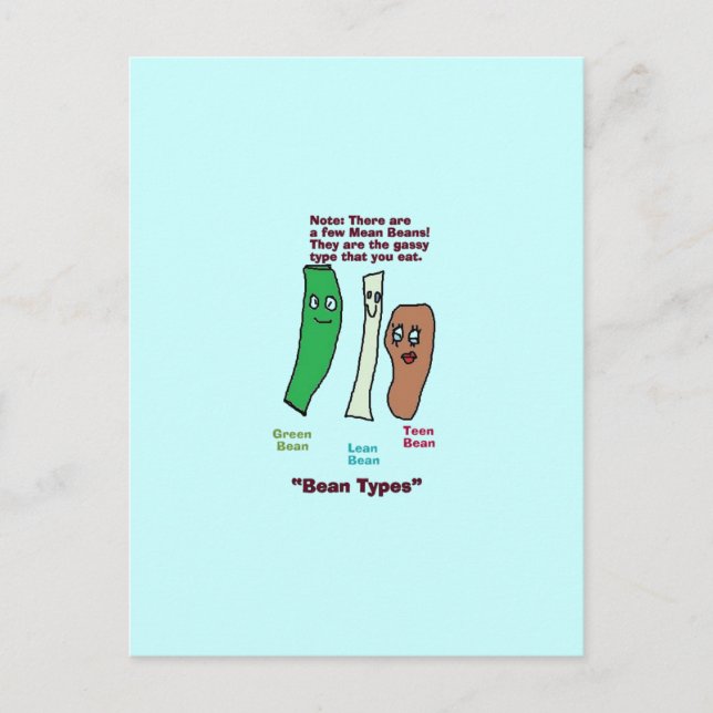 Bohnen Postkarte (Vorderseite)