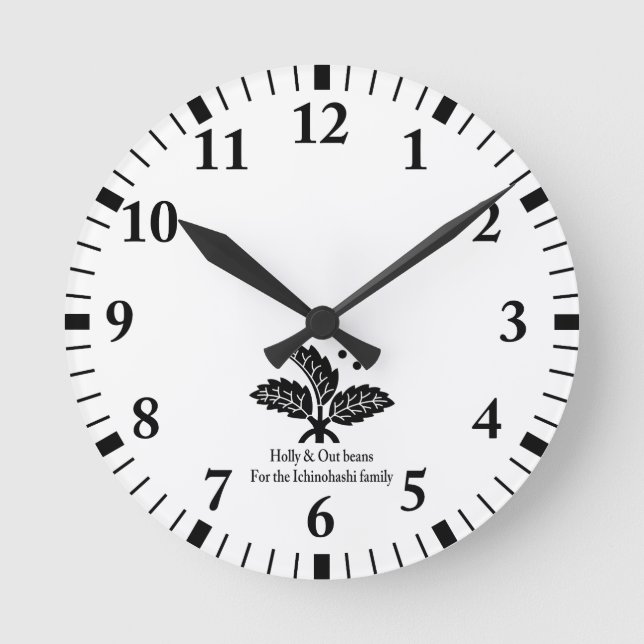 Bohnen Runde Wanduhr (Vorderseite)